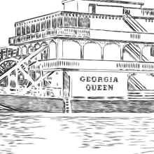 Georgia Queen Steamboat Guestbook Print, Guest Book, Bridal Shower, Southern Wedding, Alternative GuestBook, Sign-in  (8 x 10 - 24 x 36) - Darlington Guestbooks