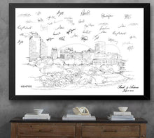Memphis Skyline Guestbook Print, Guest Book, Bridal Shower, Birthday Party, Corporate, Housewarming, Reunion, Tennessee Wedding, Custom, Alternative Guest Book, Sign In - Darlington Guestbooks