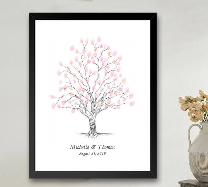 WEDDING TREE guest book, spring fingerprint tree guest book, deals summer guest tree, Thumbprint guestbook, Wedding Tree, 16x20 num.100