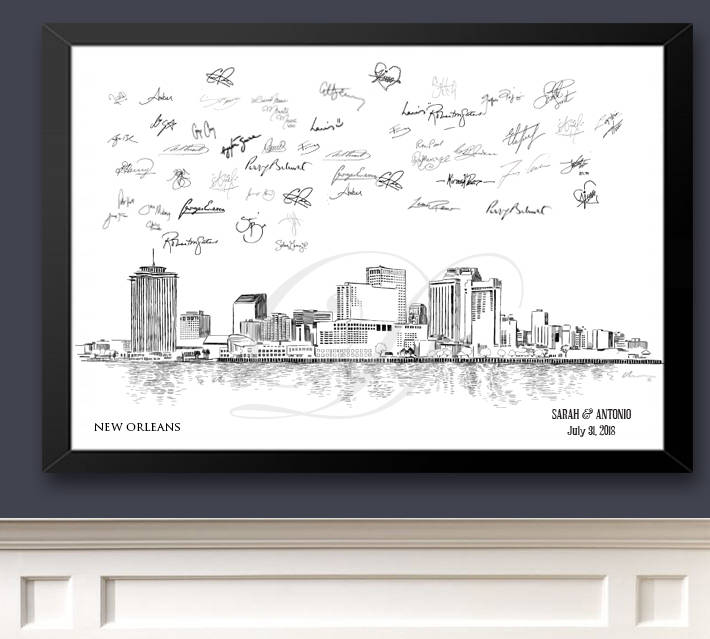 New Orleans Wedding, Alternative Guest Book, New Orleans Wedding, Skyline, Wedding outlet Guestbook, Party Supplies, Bridal Shower