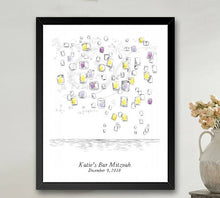 Tangled Lanterns Bar Mitzvah, Sweet 16 Thumbprint Guestbook Print, Guest Book, Birthday Party, Fairytale, Disney, Alternative Sign-in - Darlington Guestbooks