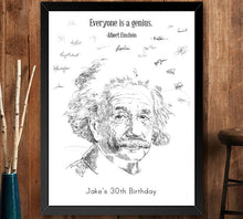 Albert Einstein "Famous Voices" Birthday Party Guestbook Print, Guest Book, Bar Mitzvah, Birthday, Custom, Alternative, Party - Darlington Guestbooks