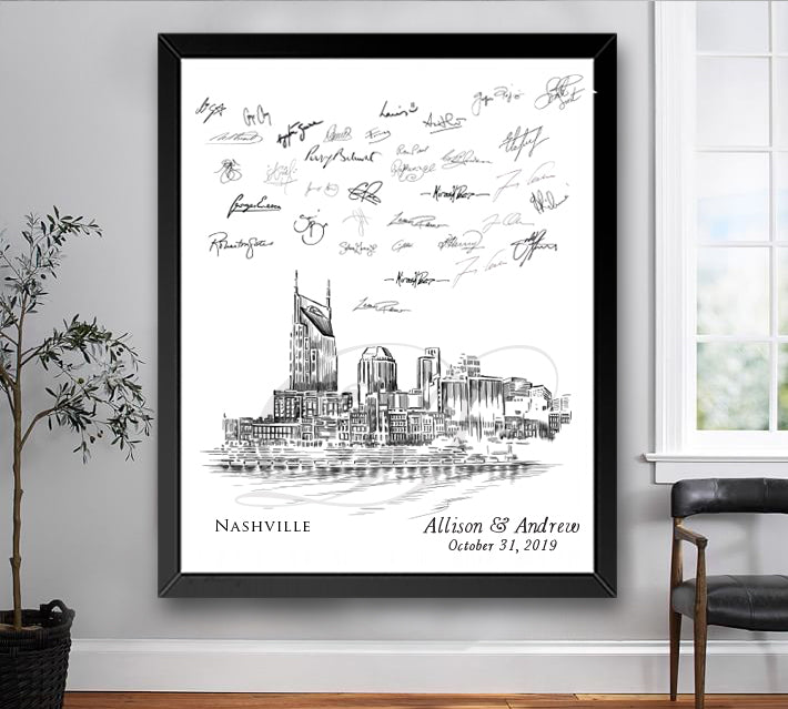 Knoxville Wedding Alternative Guest popular Book, TN Wedding Skyline, Guestbook, Wedding Guestbook, Knoxville, TN, Knoxville Skyline